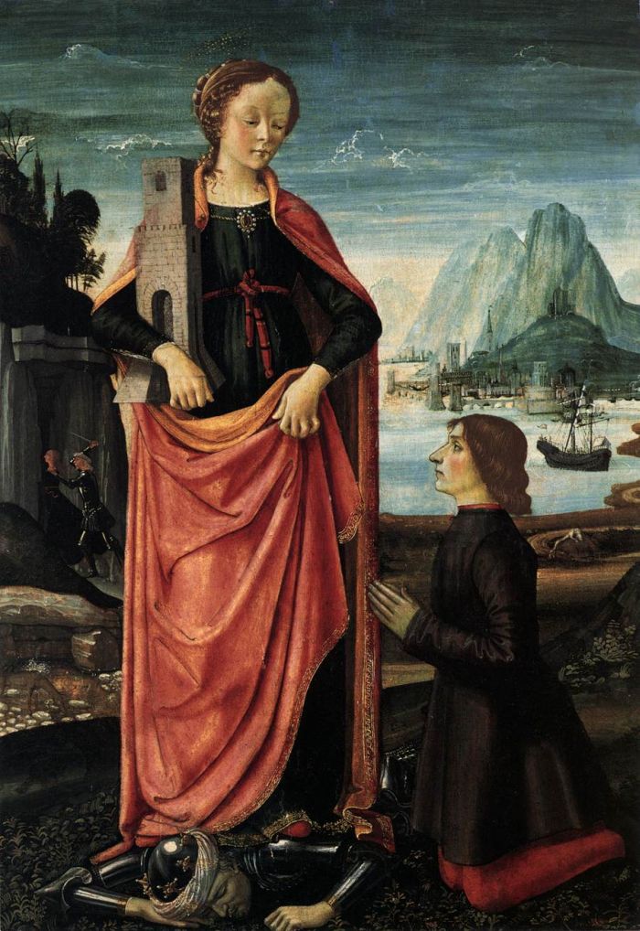 Saint Barbara Crushing her Infidel Father