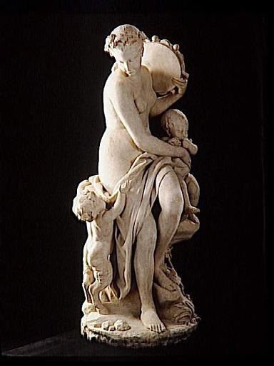 Bacchante Holding a Tambourine With Two Children