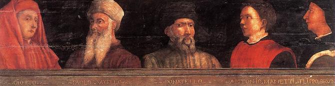 Portraits of Giotto, Uccello, Donatello, Manetti, and Bruno