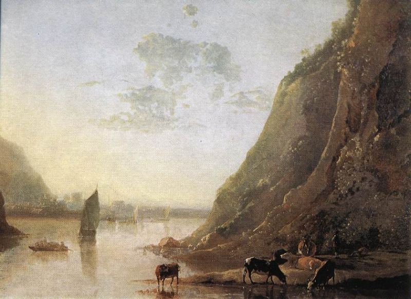 Riverbank with Cows