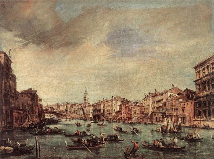 The Grand Canal Looking toward the Rialto Bridge