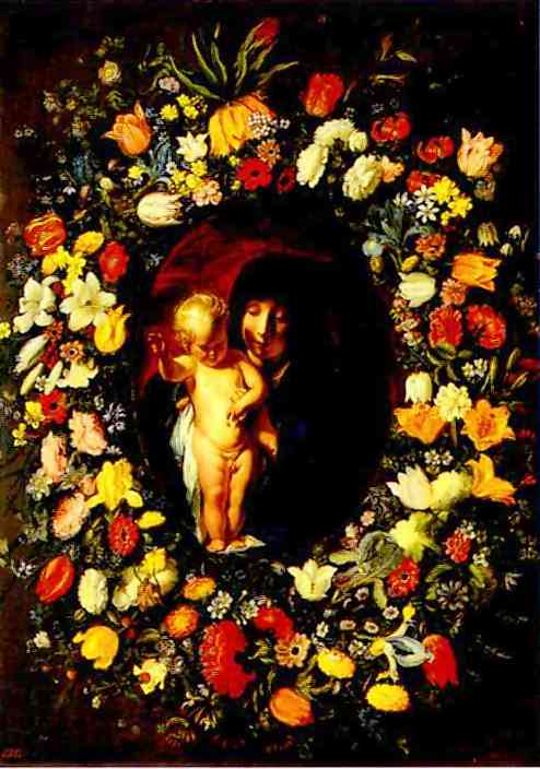 Madonna and Child Wreathed in Flowers