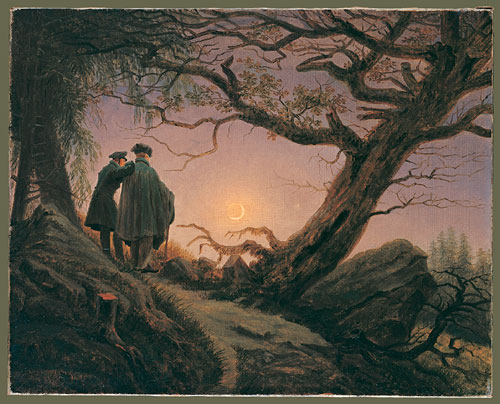 Two Men Contemplating the Moon