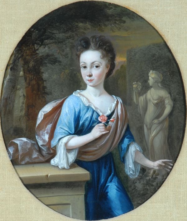 Portrait of a Young Girl Holding a Rose