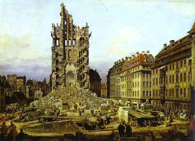 The Ruins of the Old Kreuzkirche in Dresden