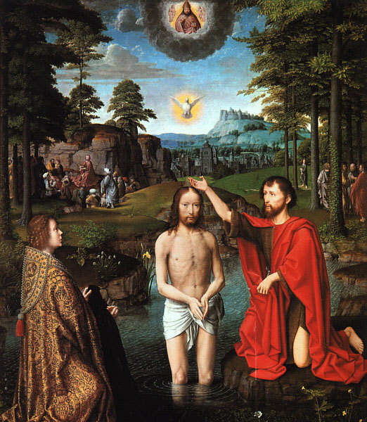 The Triptych of Jean Des Trompes, Central Panel Depicting The Baptism Of Christ