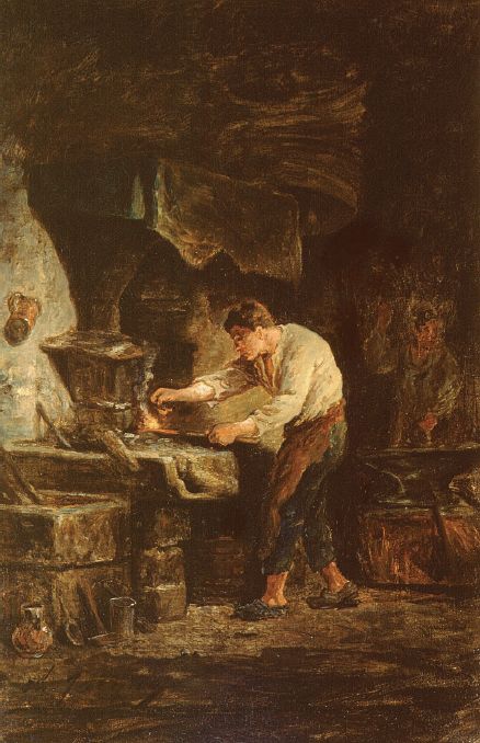 Blacksmith at His Forge