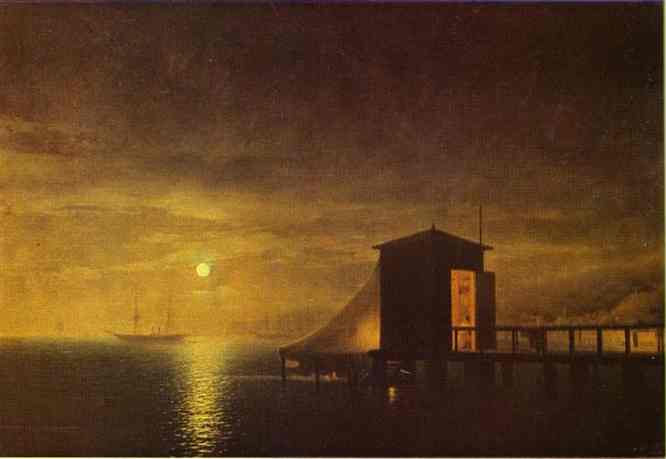 Moonlit Night, A Bathing Hut In Feodosia