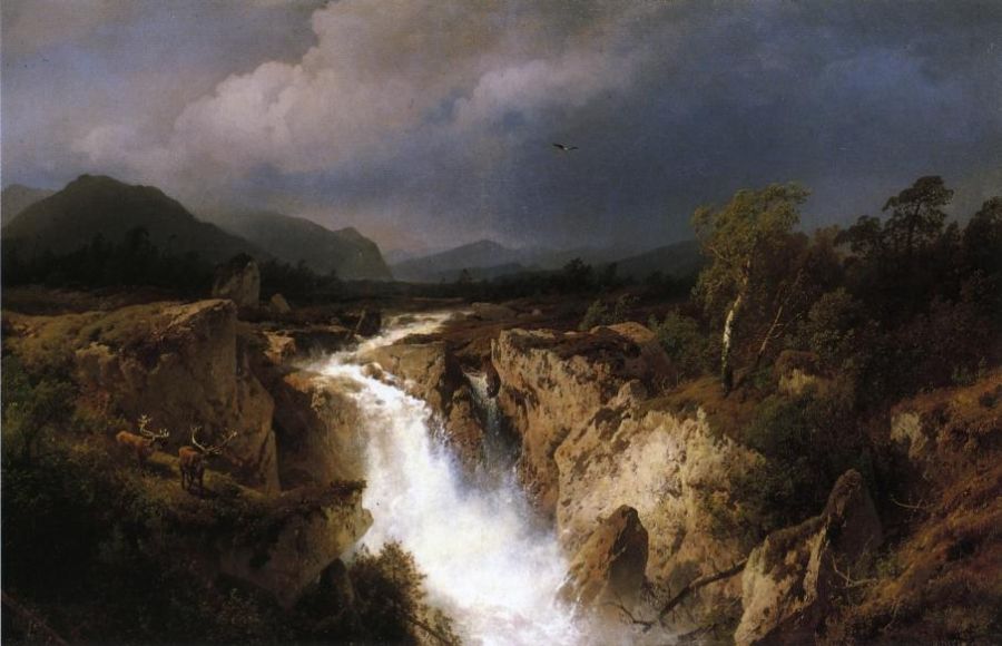 Landscape with Waterfall