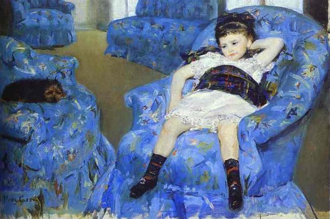 Little Girl in a Blue Armchair