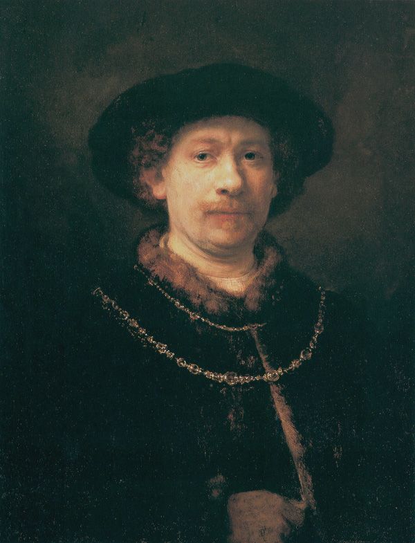 Self Portrait With Beret And Two Gold Chains