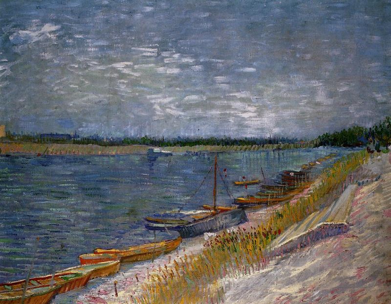 View of a River with Rowing Boats