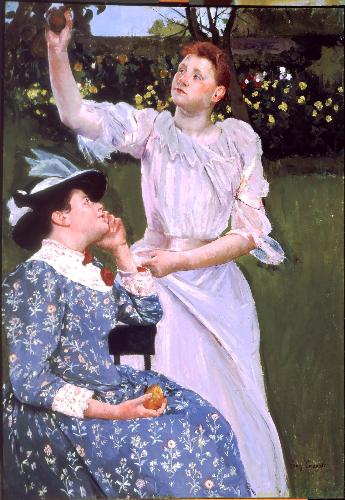 Young Women Picking Fruit