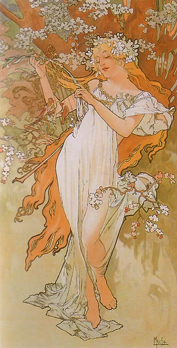 Alphonse Mucha Spring (from the Seasons series) 1896