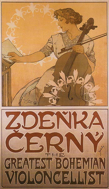 Alphonse Mucha Zdenka Cerny The Greatest Bohemian Violoncellist 1913