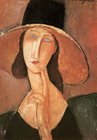 Amedeo Modigliani Jeanne in Straw Hat 1917