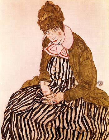 Egon Scheile Edith Schiele, Seated, 1915