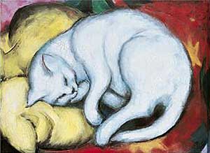 Franz Marc Cat on a Yellow Pillow