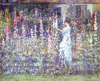 Frederick Carl Frieseke Hollyhocks