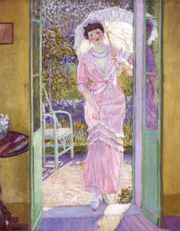 Frederick Carl Frieseke In the Doorway (Good Morning) 1913