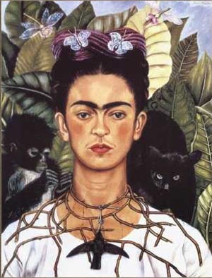 Frida Kahlo Self Portrait with Necklace of Thorns 1940