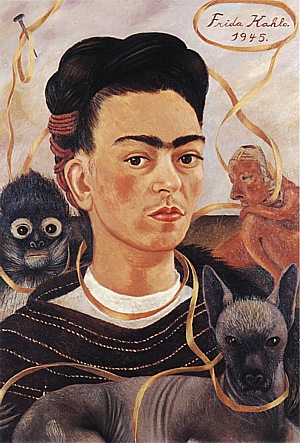 Frida Kahlo Self-Portrait with Small Monkey, 1945