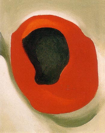 Georgia OKeeffe Untitled Allligator Pear in red Dish 1923