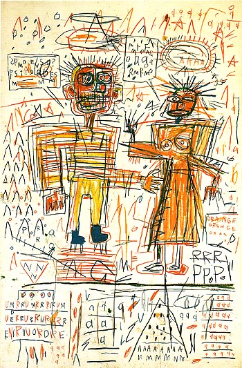 Jean-Michel-Basquiat Self Portrait with Suzanne 1982