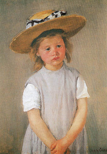 Mary Cassatt Child in Straw Hat