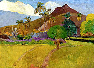 Paul Gauguin Mountains in Tahiti