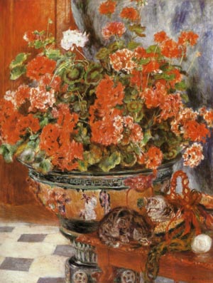 Pierre Auguste Renoir Geraniums and Cats 1881