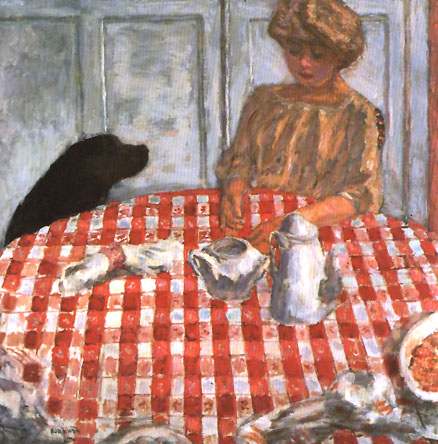 Pierre Bonnard The red-checkered tablecloth