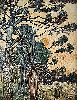 Vincent van Gogh Fir-woods at Sunset, 1889