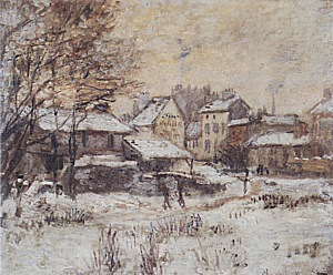 Claude Monet Effect of Snow, Setting Sun, 1874-75