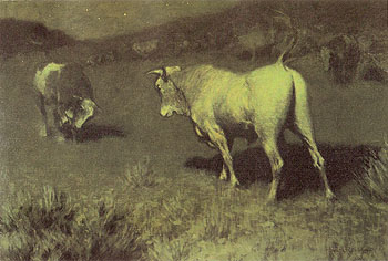 Frederic Remington The Moaning of the Bulls 1907