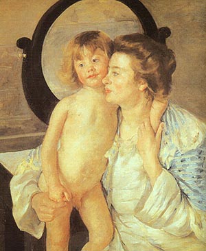Mary Cassatt Mother and Child 1901 (Oval Mirror)