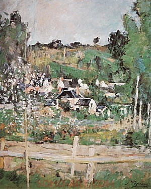 Paul Cezanne View of Auvers-sur-Oise-The Fence, 1873