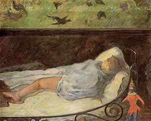 Paul Gauguin Young Girl Dreaming, Study of a Child Asleep 1881