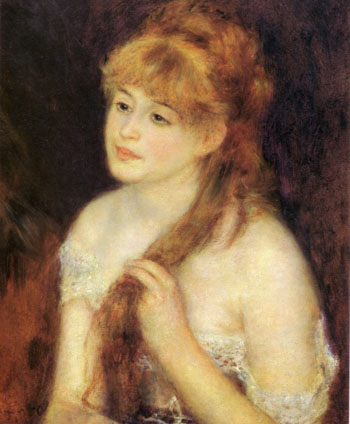 Pierre Auguste Renoir Young Woman Braiding Her Hair 1876