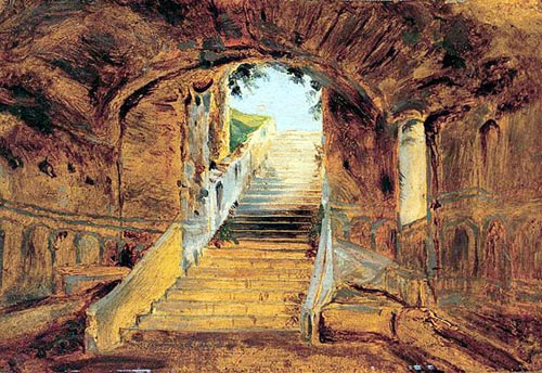 Staircase at the Villa Farnese on the Palatine Hill, Rome