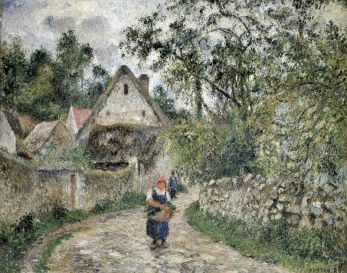 Camille Pissarro Village Street at Valhermeil ,oil painting