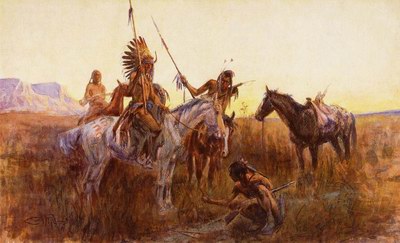 Charles M. Russell The Lost Trail oil painting reproduction