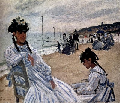 Claude Monet On The Beach At Trouville oil painting