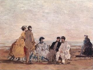 Eugene Boudin On the Beach at Trouville