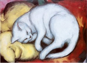 Franz Marc Cat on a Yellow Pillow oil painting