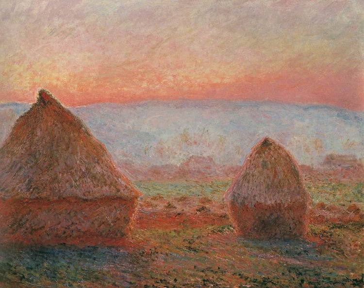 Haystacks at Giverny, the evening sun Claude Monet