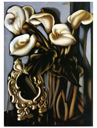 Lempicka Still Life with Arum Lilies and Mirror