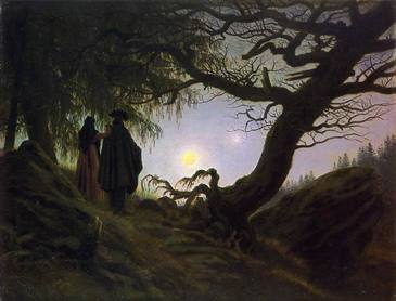 Man and Woman Contemplating the Moon Friedrich
