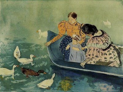 Mary Cassatt Feeding the Ducks Charcoal reproduction