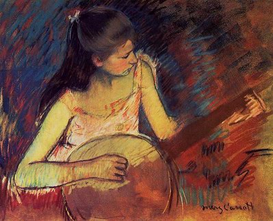 Mary Cassatt Girl with a Banjo oil painting reproduction